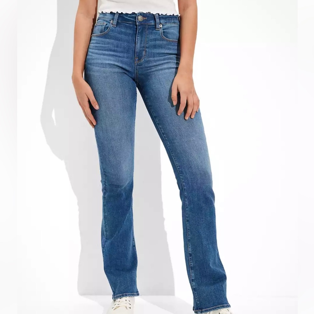 American Eagle High Wasited Skinny Kick Jean Size 16 Regular